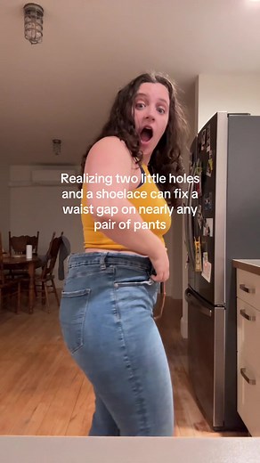 Easy No-Sew Solution to Fix Waist Gap in Pants