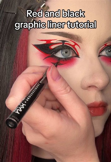 Red and Black Graphic Liner Tutorial for Bold Looks