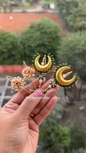 Maharashtrian Nath | Handmade Jewellery | Needle Earcuff 🥰 Affordable price 💫 Explore our latest designs now on our website – beautiful jewellery set at affordable prices 💫 📩 DM... | Instagram