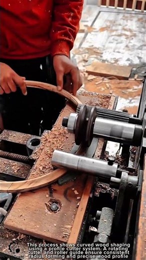 Curved Wood Shaping Work Tool Using Profile Cutter Machine #worktool