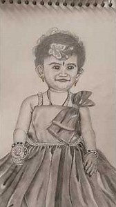 Baby Girl pencil sketch. How To Draw Baby Girl pencil sketch.