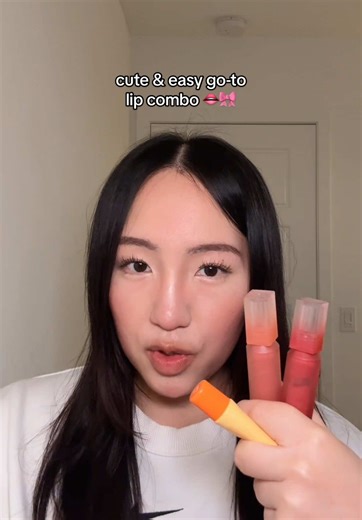 my no brainer, quick, & cute go-to lip combo 👄🎀 #lipcombos #lipgloss #liptint #liptutorial #kbeauty @Peripera @페리페라 peripera_official @Olehenriksen