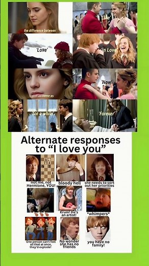 The Difference Between Like, Love, and Ron Weasley 😂"Hermione""Ron"Krum"#ronweasley#harrypotter
