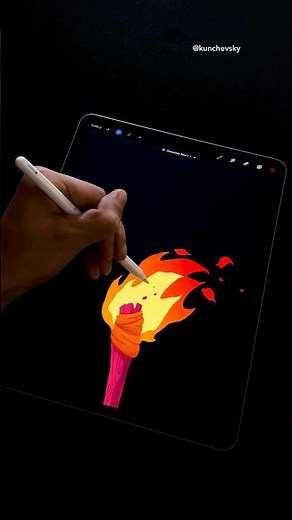 Easiest way to animate fire in Procreate 🔥😳 #procreate #animation