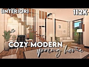 Roblox | Bloxburg: Cozy Modern Spring Home (Interior + Full Tour) | House Build