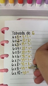 Tabuada do 6! #math #student #matematica #study #mathematics #enem #mathstricks #dica #shorts