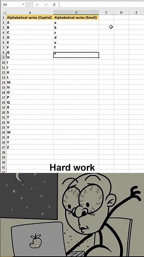 How to generate alphabetical series in excel 😱 #excel #exceltutorial #excelformula #shorts