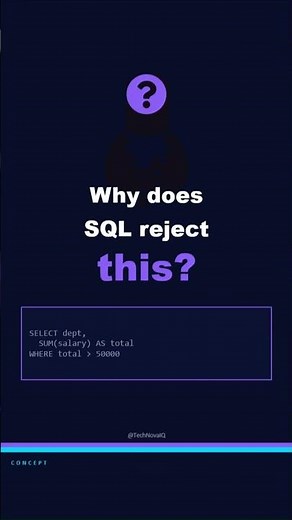 WHERE vs HAVING Explained Fast SQL Group Filter #WhereVsHaving #SQLHaving #SQLWhere #SQLGroupBy