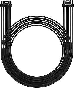 Sirlyr 16Pin GPU Cable,Pcie 5.0 12VHPWR Sleeved Modular Cables,Male to Male PSU Cable,Mini 12+4 pin Adapter 600W ATX 3.0 Power Supply for RTX 3090TI and 4090 Graphic Card with Comb(Black)