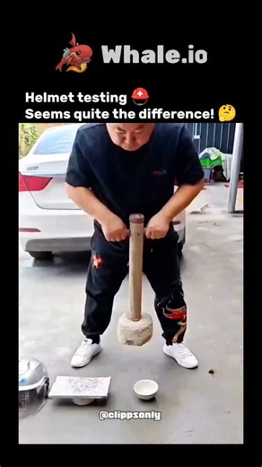 Trend on Instagram: "The video depicts an informal test where a man uses a wooden mallet to strike various helmets on concrete, revealing that rigid models shatter dramatically while a softer blue variant bounces intact, prompting debate on impact resistance. Helmets function by deforming or fracturing to absorb kinetic energy, as per standards like CPSC and EN 1078, which measure headform acceleration during controlled drops; intact helmets may transfer more force to the skull and neck. With ov