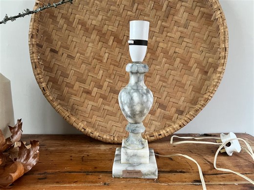 Genuine Italian Alabaster Table Lamp | Vintage Urn Shape Gray & White Stone Marble Lamp | Grand Millennial Decor | Made in Italy - Etsy