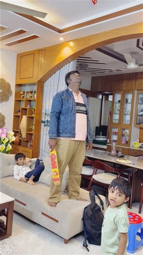 Two brothers were playing and they lifted him up on the roof…😱 #shorts