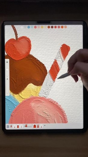 Ice cream painting 🫶🏼🍨 Used Art Set 4 with the oil paint brush! #Art #artph #arttok #ipad #ipaddrawing #digital #digitalart #digitalpainting #painting #artset4 #karendaphne #icecream