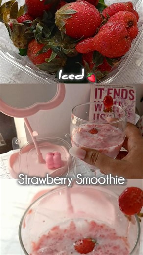Strawberry Smoothie ASMR 🍓 🍰 #cooking #youtubeshorts #shortvideo #shorts #trending #aesthetic #funny