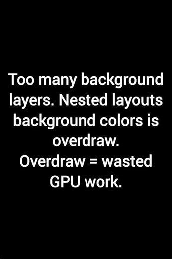 Too many backgrounds = slow UI. #androiddev #performance #shorts