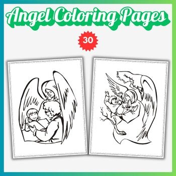 Angel Coloring Pages | Religious Coloring Book | Faith-Based Art Activities