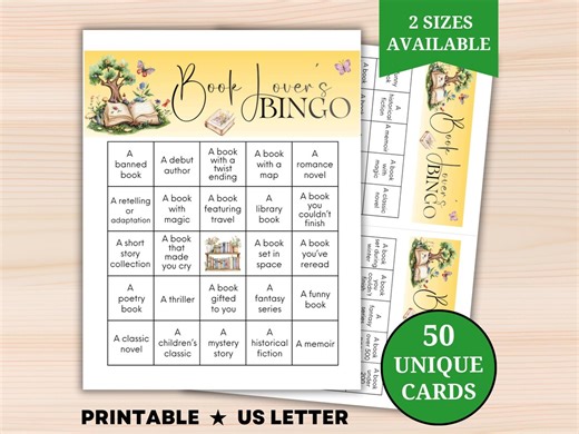 Book Bingo, Book Club Games, Book Lover Gift Box, Bookstagram Template, Mingle Bingo, Reading Log, Ladies Night Games, Ice Breaker Games - Etsy