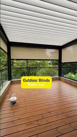 Electric roller blinds keep out mosquitoes and dust while providing wide-open view. #outdoorshade