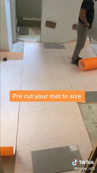 Ditra heat #tileguy #tilelife #tile #construction #fyp #yourpage #foryou #diy #tutorial #businessowner #remodel #tips #austintx #random #schluter