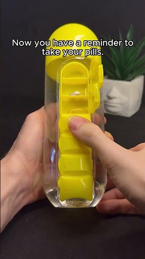 🔔 Daily pill case with bottle - Water Bottle Daily Pill Organizer ( # 2522 ) @MaviGadgets‬