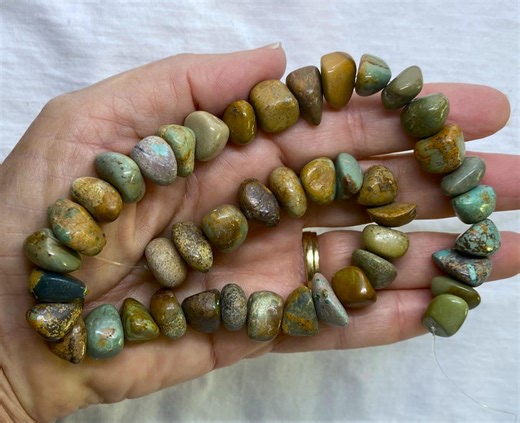 16" Genuine Turquoise Nugget Beads Full Strand 15mm Dia BIG Natural Stones Green for Statement Necklace Pendant, Bracelet, or Earrings - DIY - Etsy