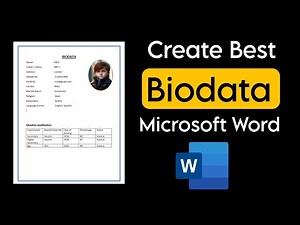 How to Create BIODATA in Microsoft Word | Resume in MS Word | Make BIODATA Format in MS Word