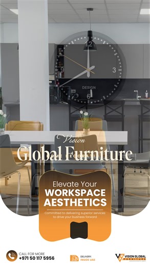 Elevate your space with furniture that speaks of timeless elegance and refined craftsmanship. From sleek office setups to sophisticated living spaces, our designs blend comfort, quality, and modern aesthetics—made to impress and built to last. Because great spaces begin with exceptional furniture. BRAND NEW OFFICE FURNITURE AVAILABLE AT WHOLESALE PRICE. 📩inbox us to make order Vision Global Furniture 📞 Contact Us Today 📱 971 50 117 5956 📱 971 55 613 2301 Instagram : https://www.instagram.com