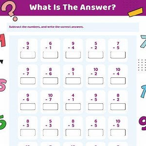 Subtraction Worksheets: Single Digit Substraction Worksheet, For Kids