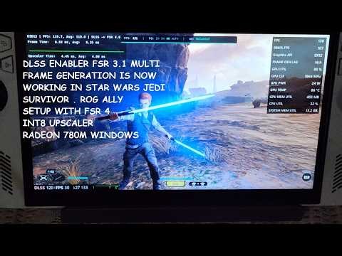 DLSS Enabler FSR 3 Multi Frame Gen Now Works In Star Wars Jedi Survivor | Rog Ally FSR 4 INT8 Setup