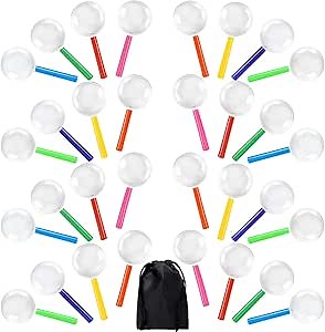 Elcoho 16 Pack Magnifying Glasses Plastic Colorful Magnifying Glasses for Party Favors Educational Toys with Storage Bag, 8 Colors