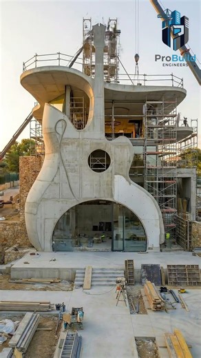 From Foundation to Icon 🎸 | Guitar-Shaped Building Full Construction Timelapse