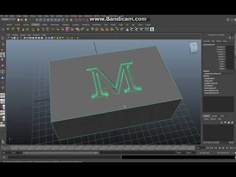 Maya tutorial : How to indent letters into polygon objects in Maya