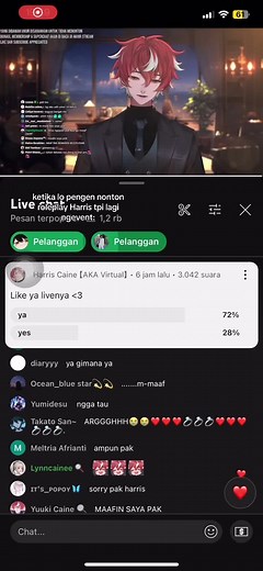 reflek pake airpods volume full biar suara harris kedengeran jelas😁😁😁 #harriscaine #harriscainevtuber #harriscainetampannanlucufiksnodebat
