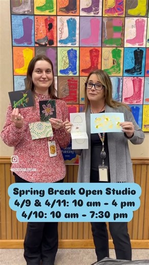 Join us this week at Spring Break Open Studio! We have a bunch of fun arts and crafts available for families to get creative! Wednesday, 4/9 & Friday, 4/11 are 10:00 AM - 4:00 PM and Thursday, 4/10 is 10:00 AM - 7:30 PM. PLUS receive free admission on 4/10, 4:00 - 7:30 PM for Free Family Thursday! See everyone there! 🤠 | Booth Western Art Museum