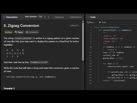 #6 Zigzag Conversion LeetCode problem solving #coding #leetcode #algorithms #programming #dev