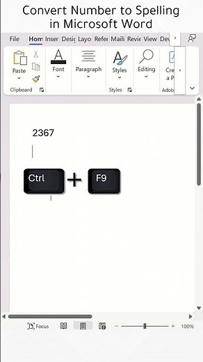 Convert Number to Spelling in Microsoft Word#msword