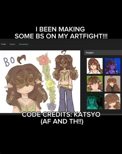 working on my artfight2026 profile!! CODE CREDITS: KATSYO. GO FOLLOW THEM ON ART FIGHT
