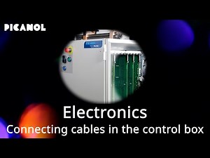 Connecting cables in the control box.