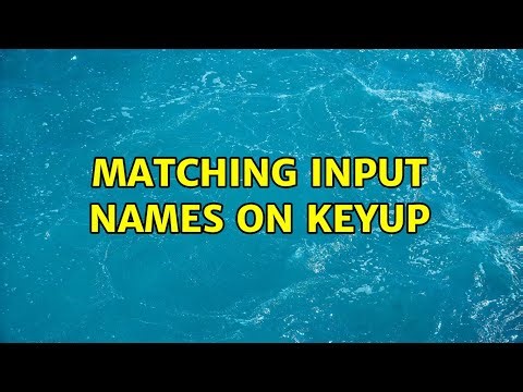 Matching input names on keyup