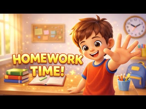 Homework Time Song 🎶 | Focus, Learn & Feel Proud! | Kids Song
