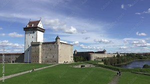 fortress Narva and Ivangorod Fortress on the border of Estonia and Russia