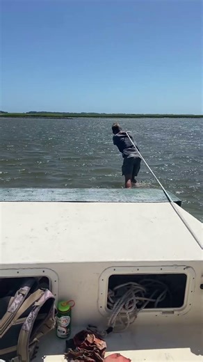 The fun of getting stuck on a sand bar #carolina #fyp #shorts #boating #saltlife #uscoast