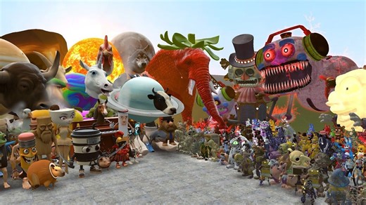 所有FNAF1-11模仿电子动画VS所有ROBLOX的秘密在Garry的Mod中偷走了一个脑洞！