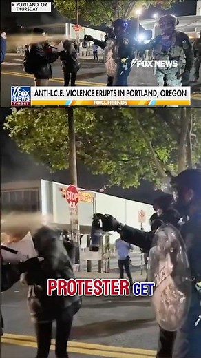 SEE IT: Anti-ICE rioter MACED during Portland chaos #shorts