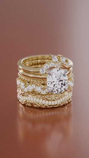 Create the ring stack of your dreams 🤍🍁 . Shop now at the link in our bio 🔗 . #jewelry #engagementring #sparkleandshine #labgrowndiamonds #stackrings #ringstacks | Agape Diamonds