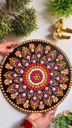 Dot Mandala Art 😱😱😱 #youtubeshorts #shorts #wallhanging #diy #craft #mandalaart