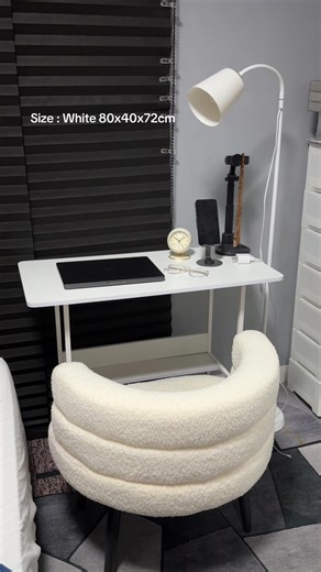White Study Table for Small Spaces - Esthetic Design