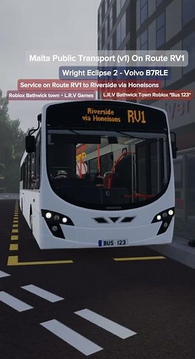 Malta Public Transport #bathwicktown Wright Eclipse 2 Volvo B7RLE On Route RV1 Roblox Bathwick town