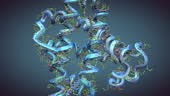 Chain of amino acid or bio molecules called protein - 3d illustration