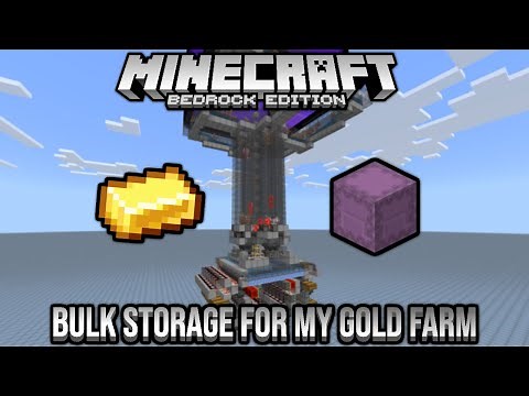Bulk Storage For My Gold & XP Farm Minecraft Bedrock Tutorial 1.16
